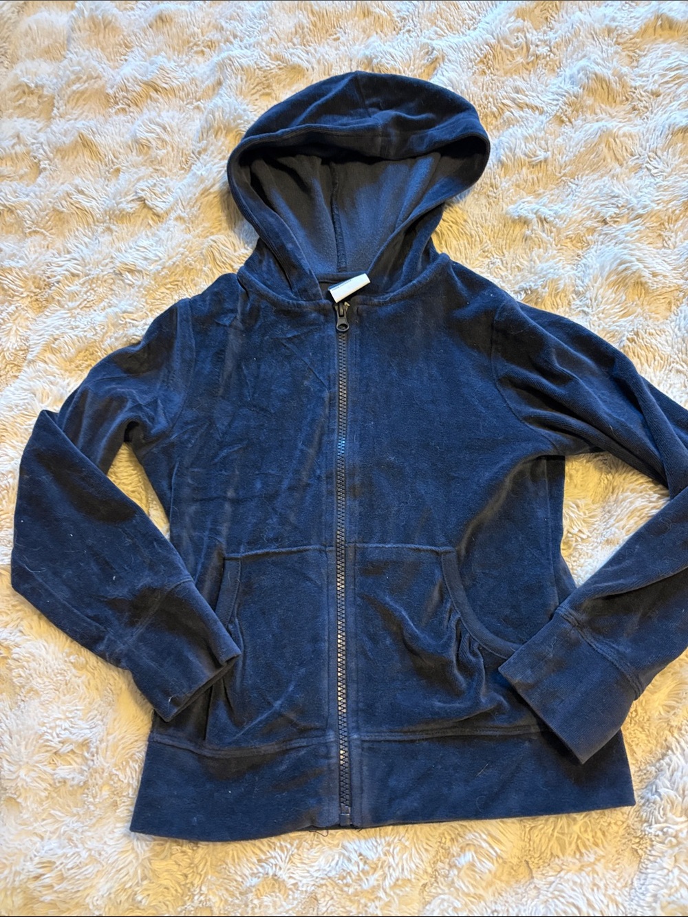 Kids Navy Blue Zip-Up Hoodie Jacket Nauti